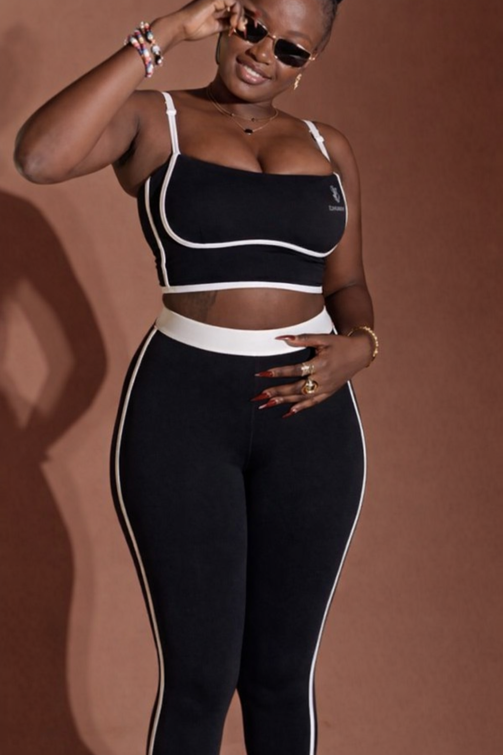 Contrast Line Two-Piece Set