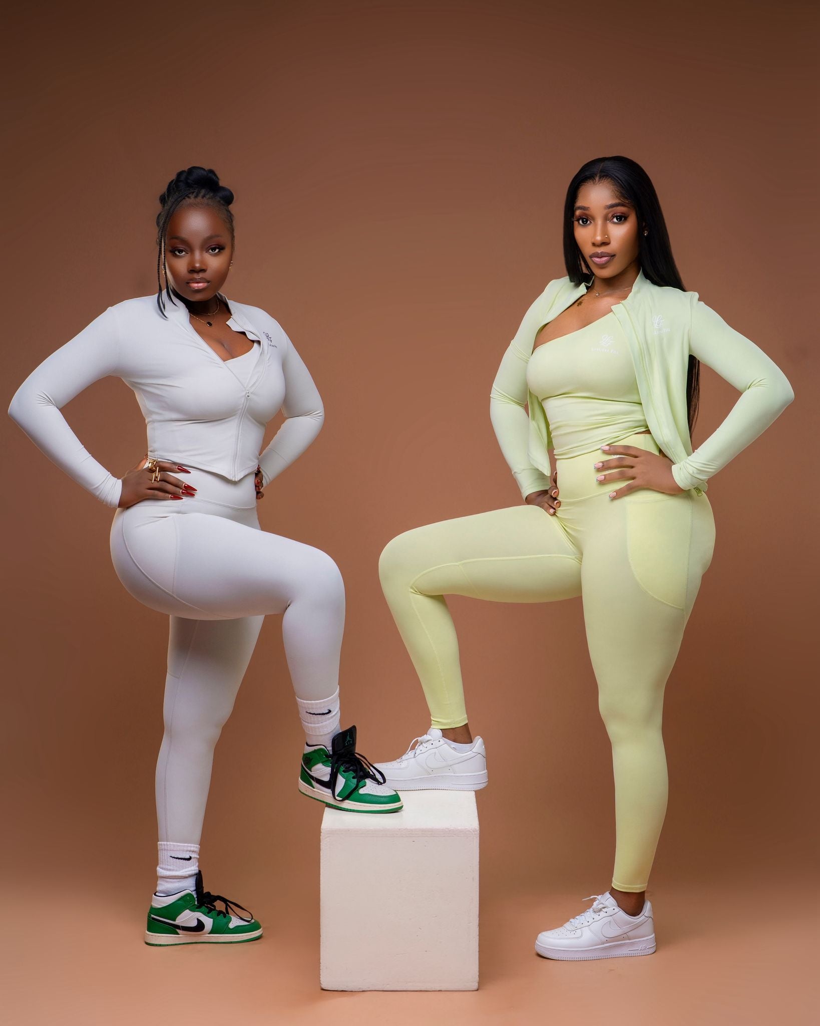 3-Piece Set (Leggings, one arm Crop Top, Jacket)