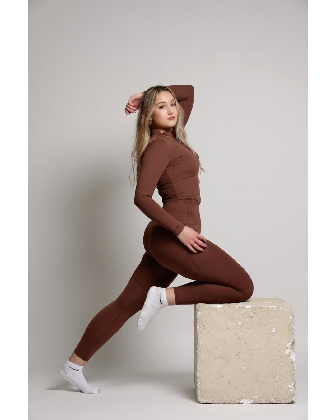 3-Piece Set (Leggings, one arm Crop Top, Jacket)